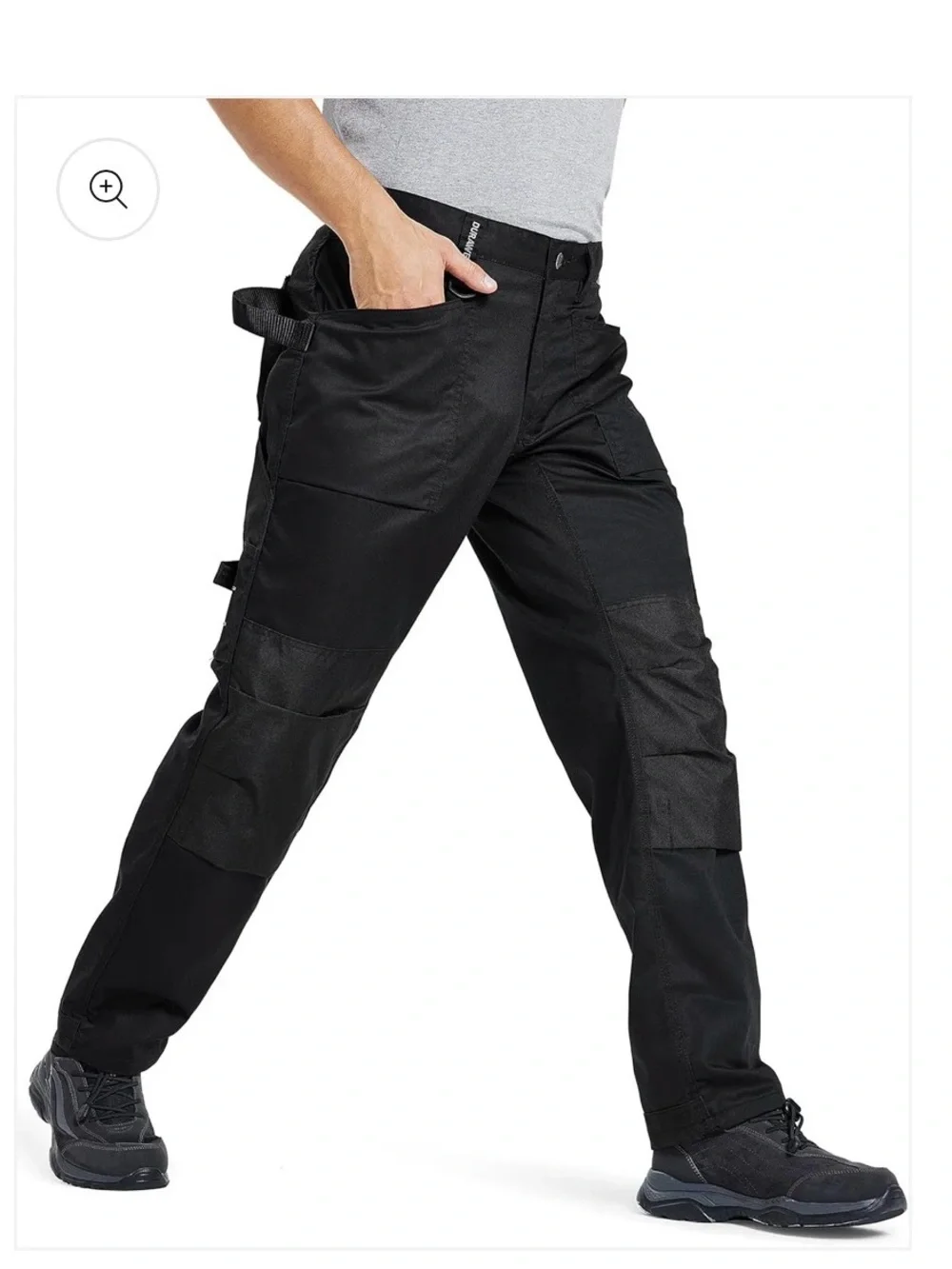 Men's Black Tactical Cargo Pants with Reinforced Knees 36/30